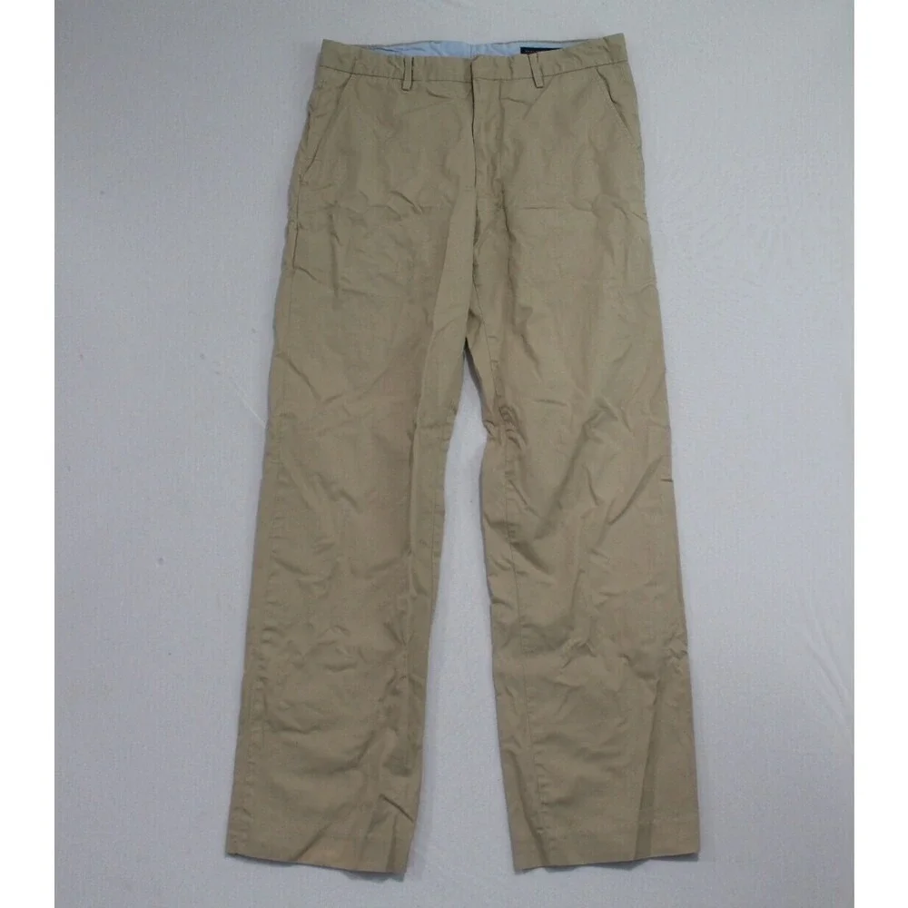 Banana Republic Men Tan Straight Dress Chino Casual Size 33X32